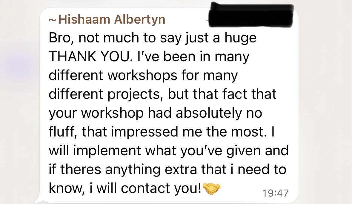 Workshop attendee review 2
