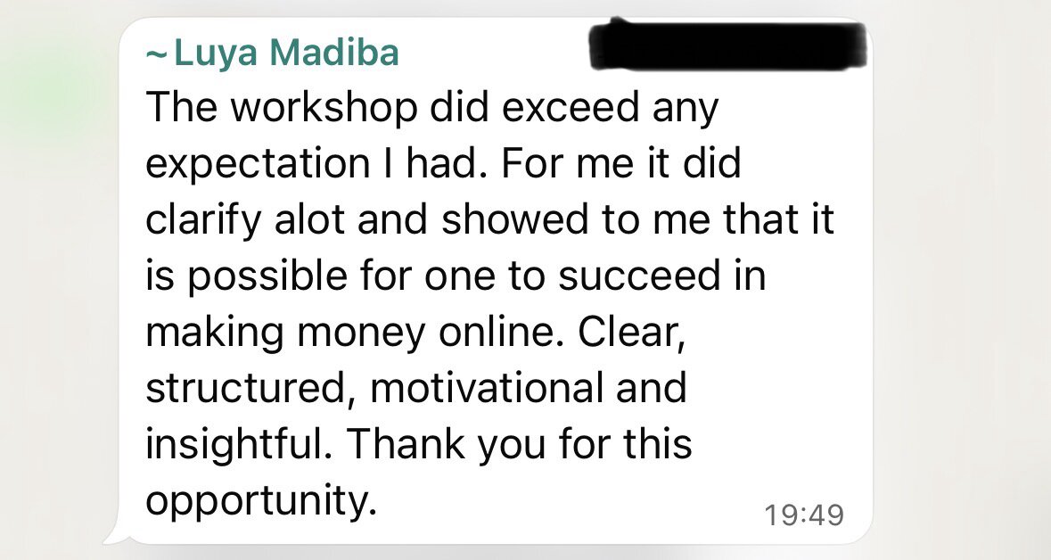 Workshop attendee review 4