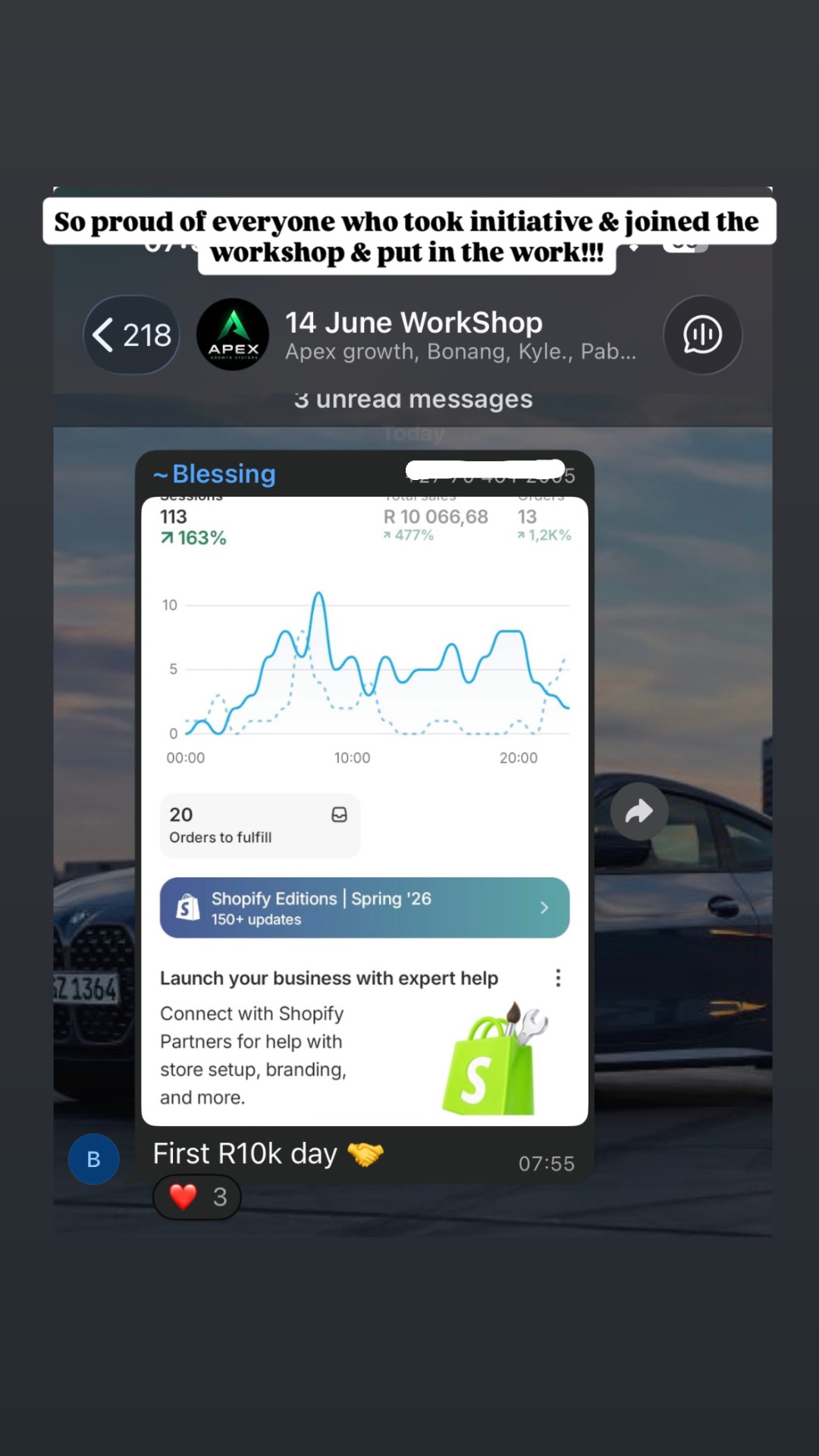 First sale within days of launching